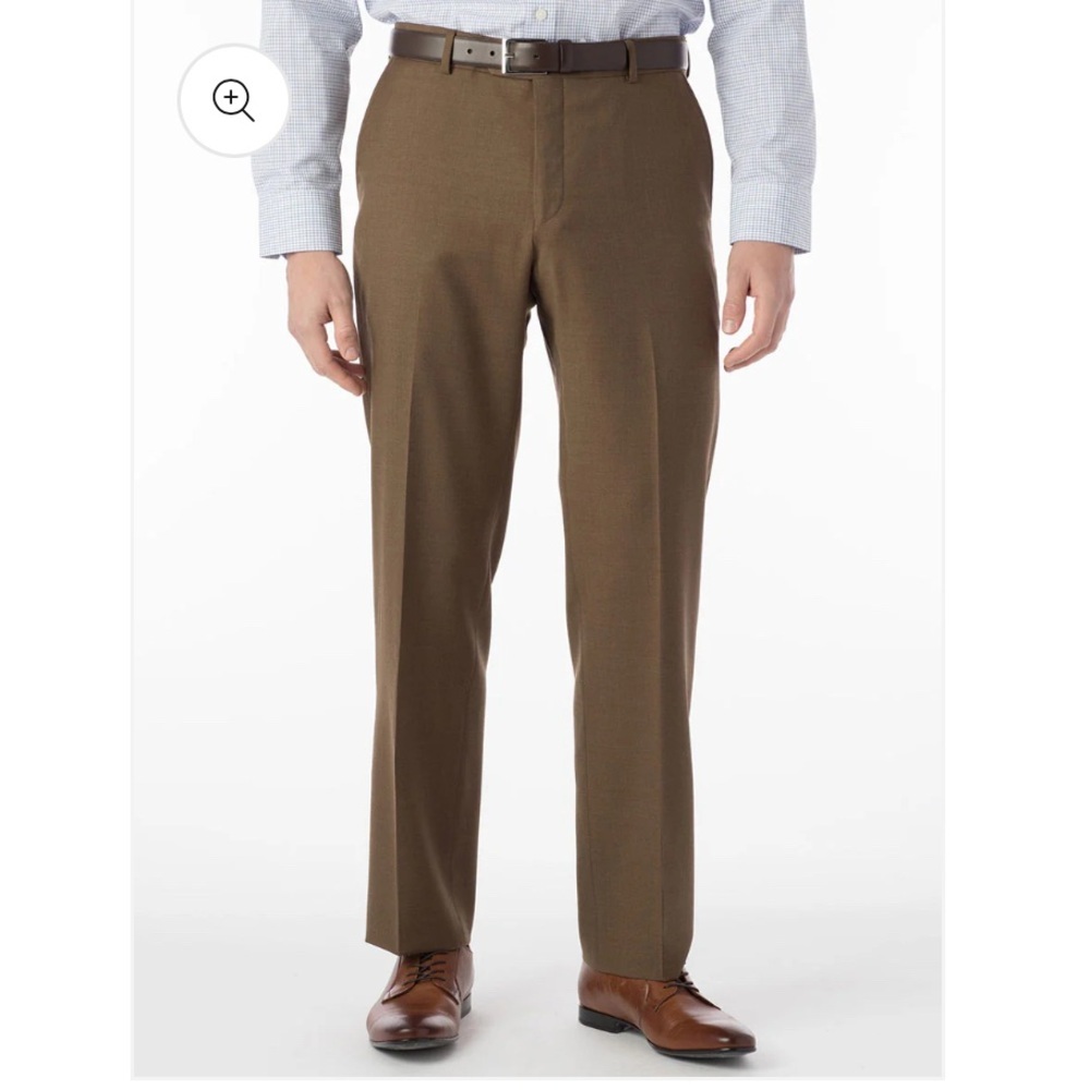 Ballin Crescent Modern Fit Brown Stretch Comfort Pants 32W 36L Tall Performance